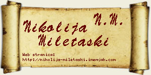 Nikolija Miletaški vizit kartica